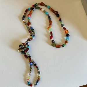 Real Gem Stones Handmade Long Necklace